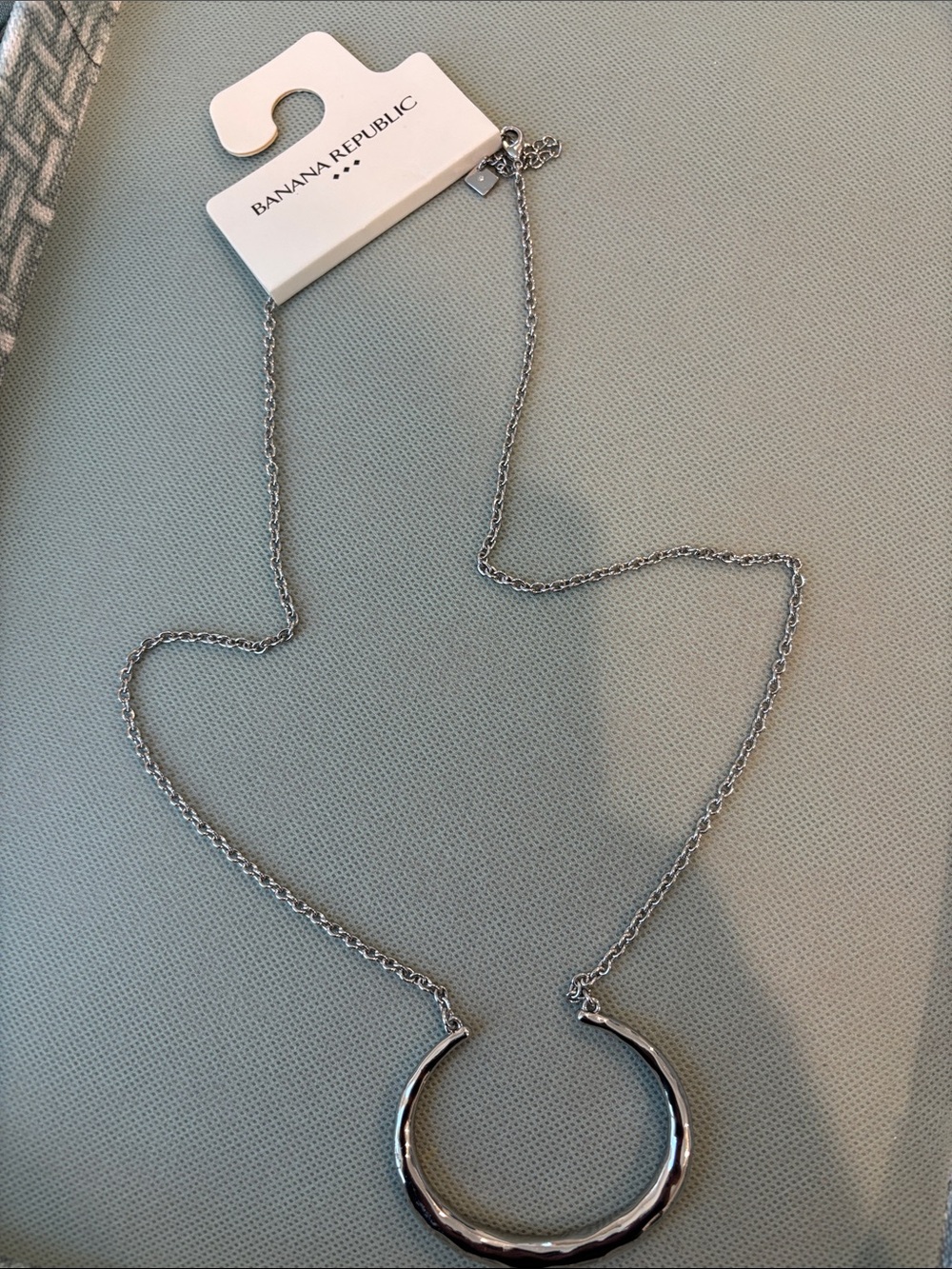Banana Republic Polished Silver Open Crescent Necklace
